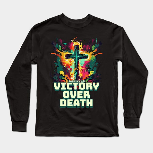 VICTORY OVER DEATH Easter Design Long Sleeve T-Shirt by ejsulu